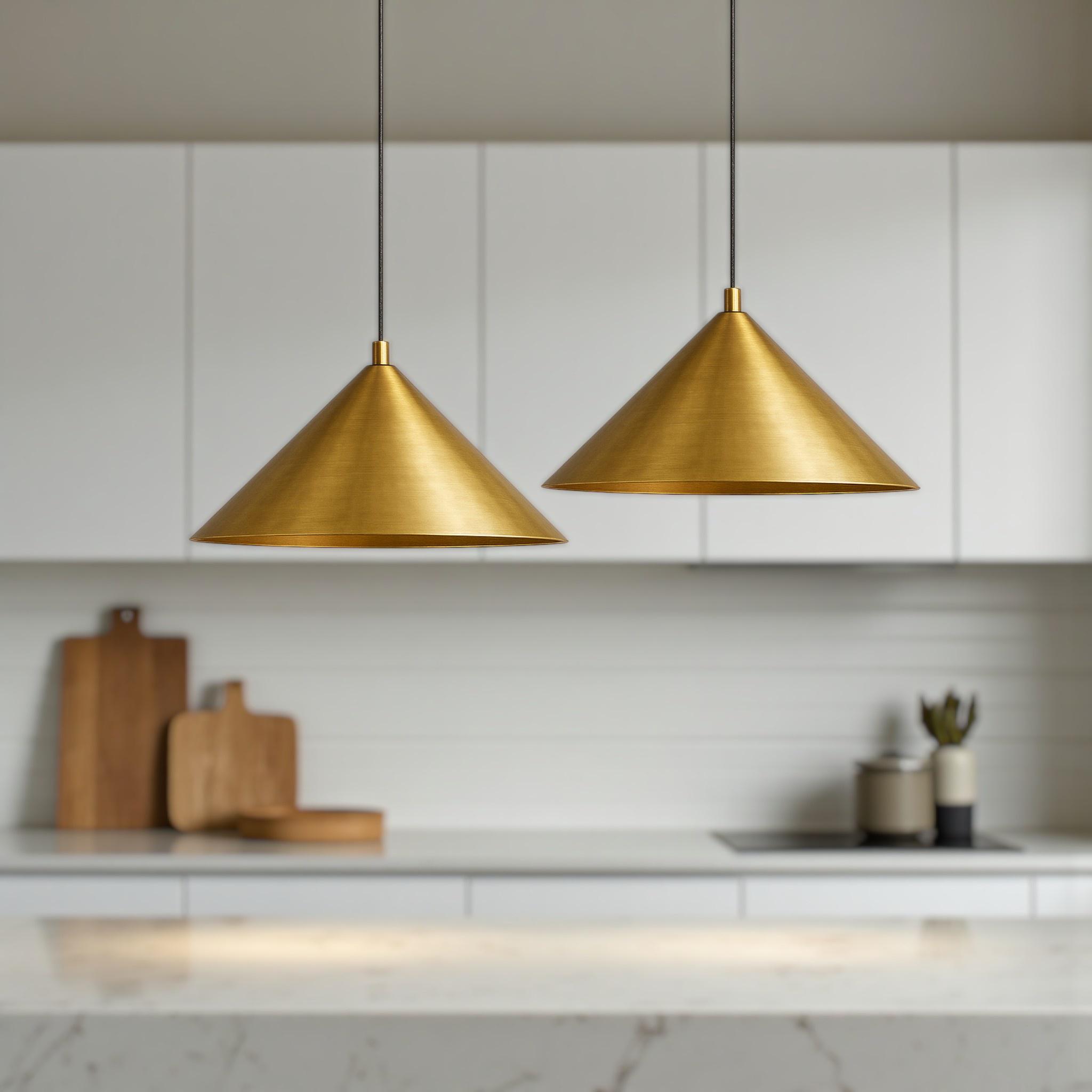 Moroccan Brass Cone Pendant Light - Image 7