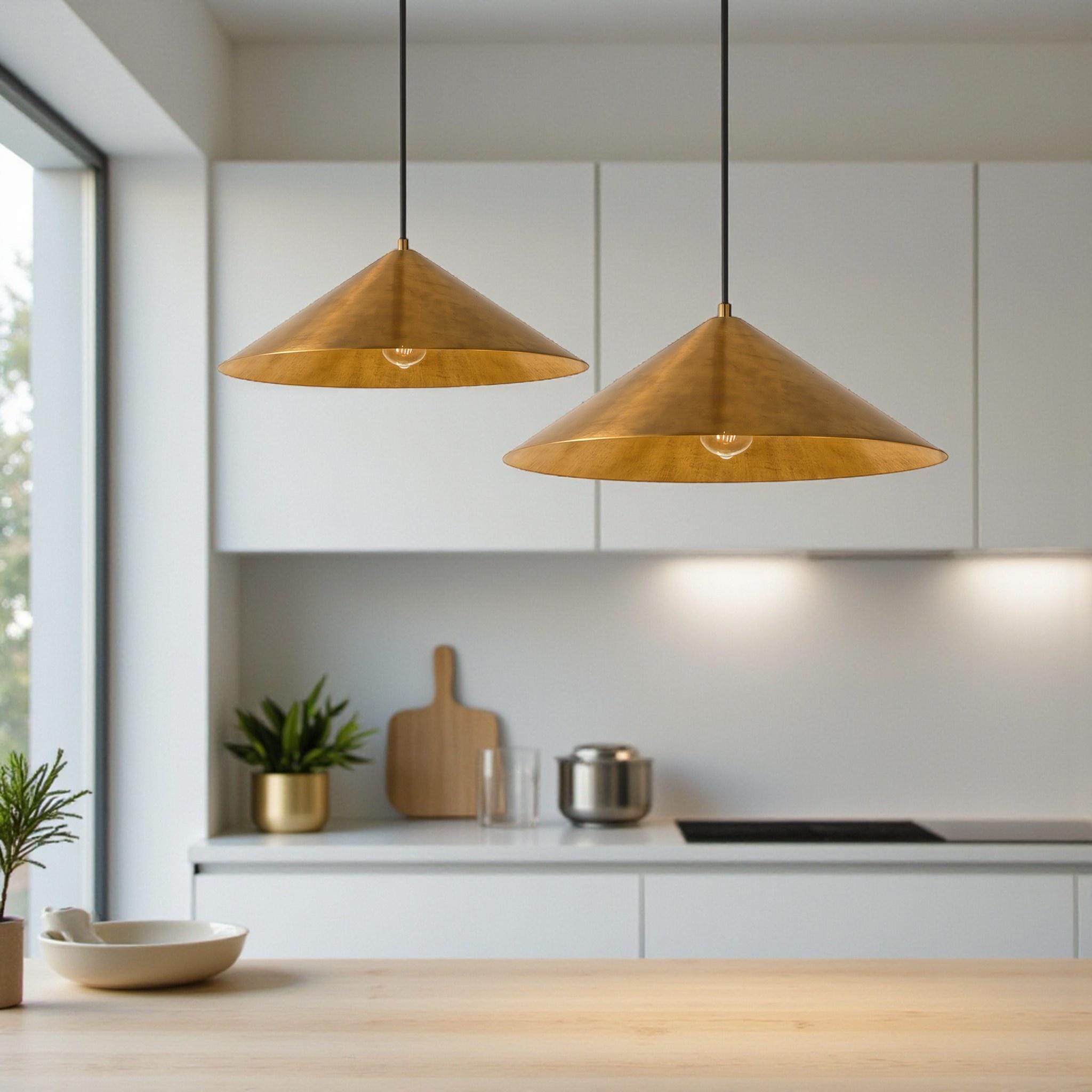 Modern brass lighting | Handmade Moroccan hanging lamp | Modern kitchen island light - Image 4