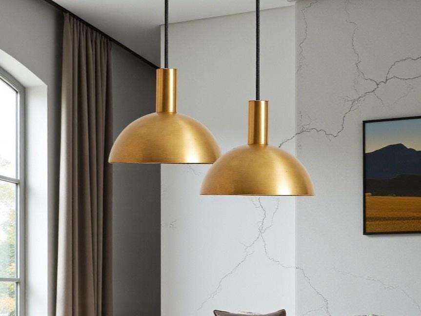 Handmade Brass Cone Pendant Light – Modern Moroccan Gold Ceiling Lamp - Image 7