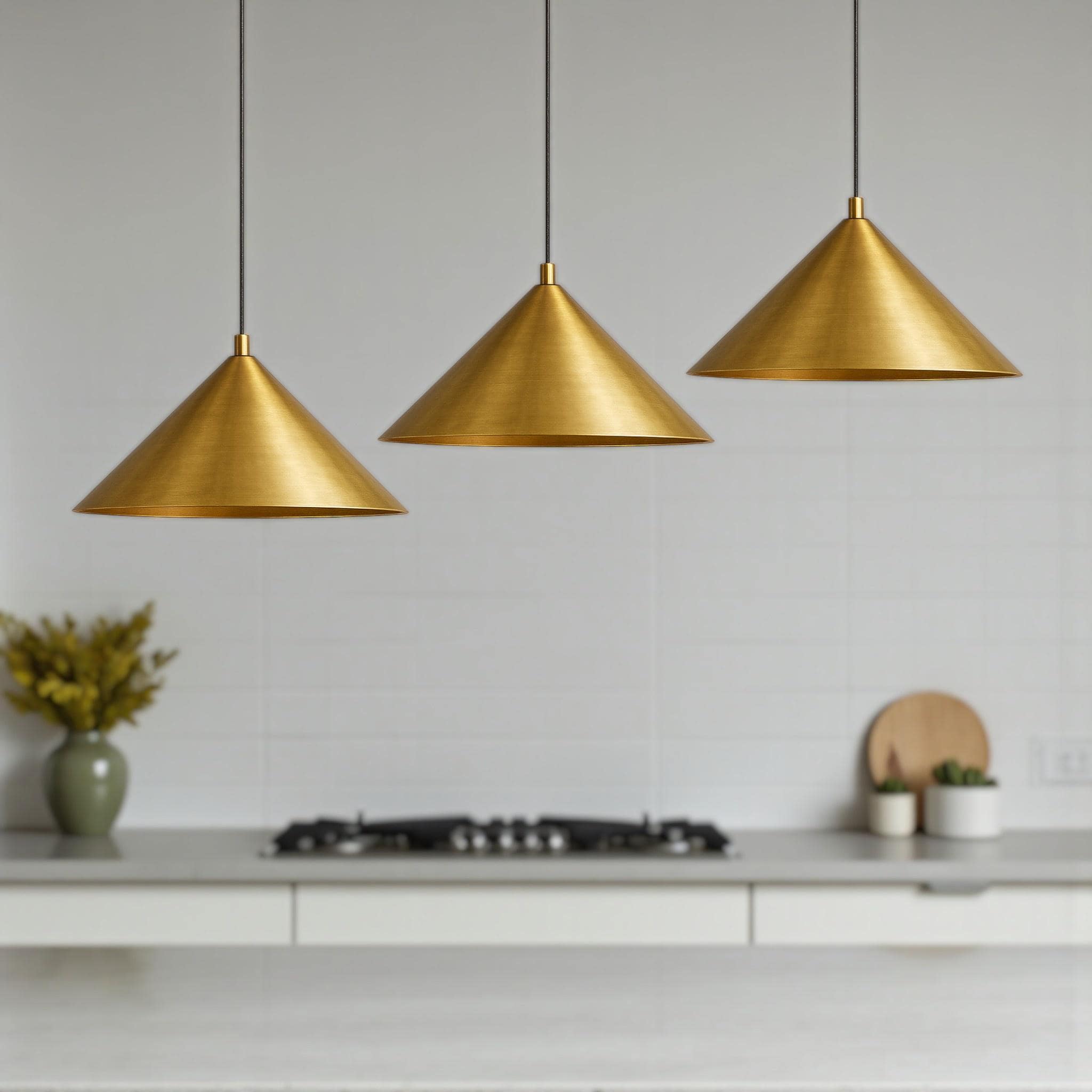 Moroccan Brass Cone Pendant Light - Image 3