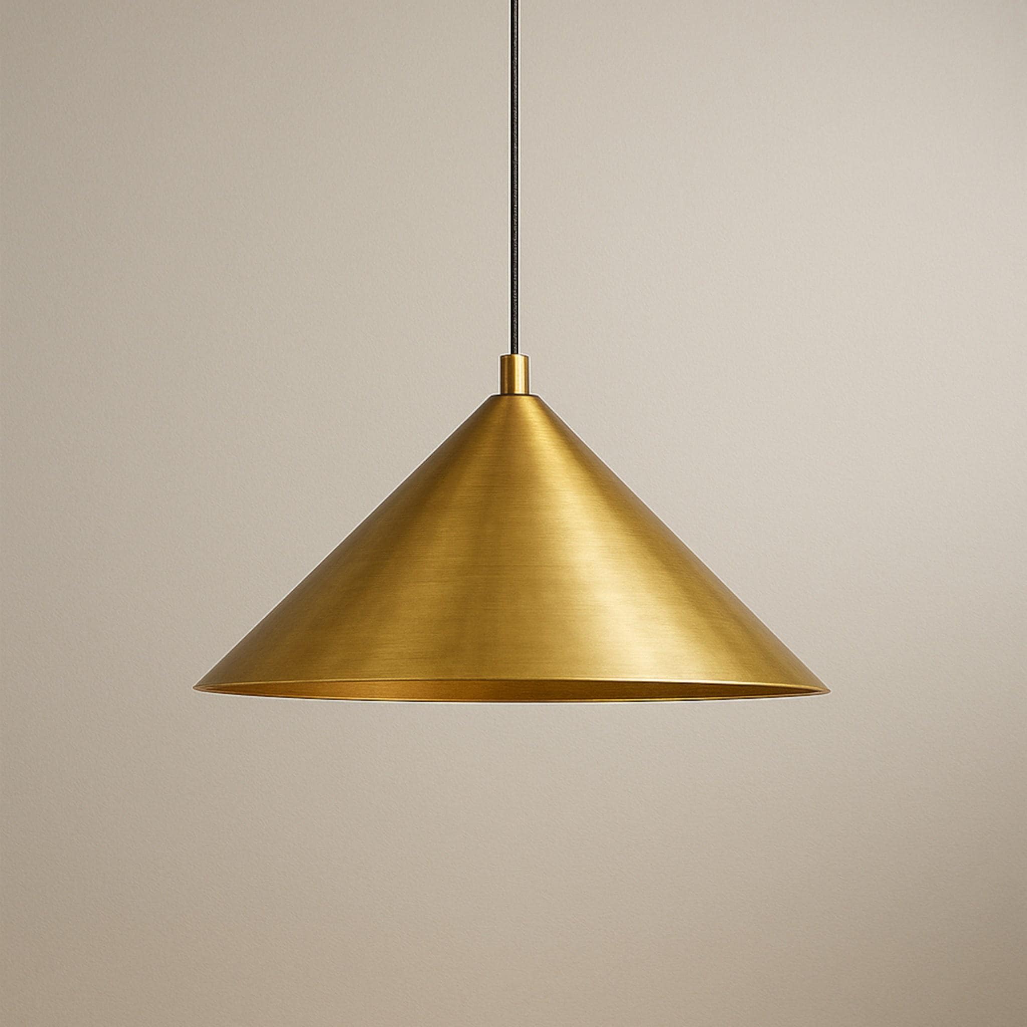 Moroccan brass pendant light with elegant cone-shaped shade