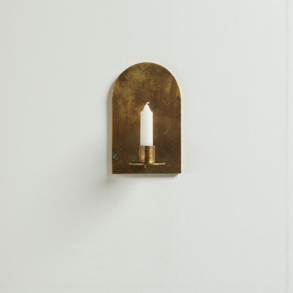 Brass Wall Candle Sconce Set of 2 – Handmade Arched Brass Candle Holders - Image 8
