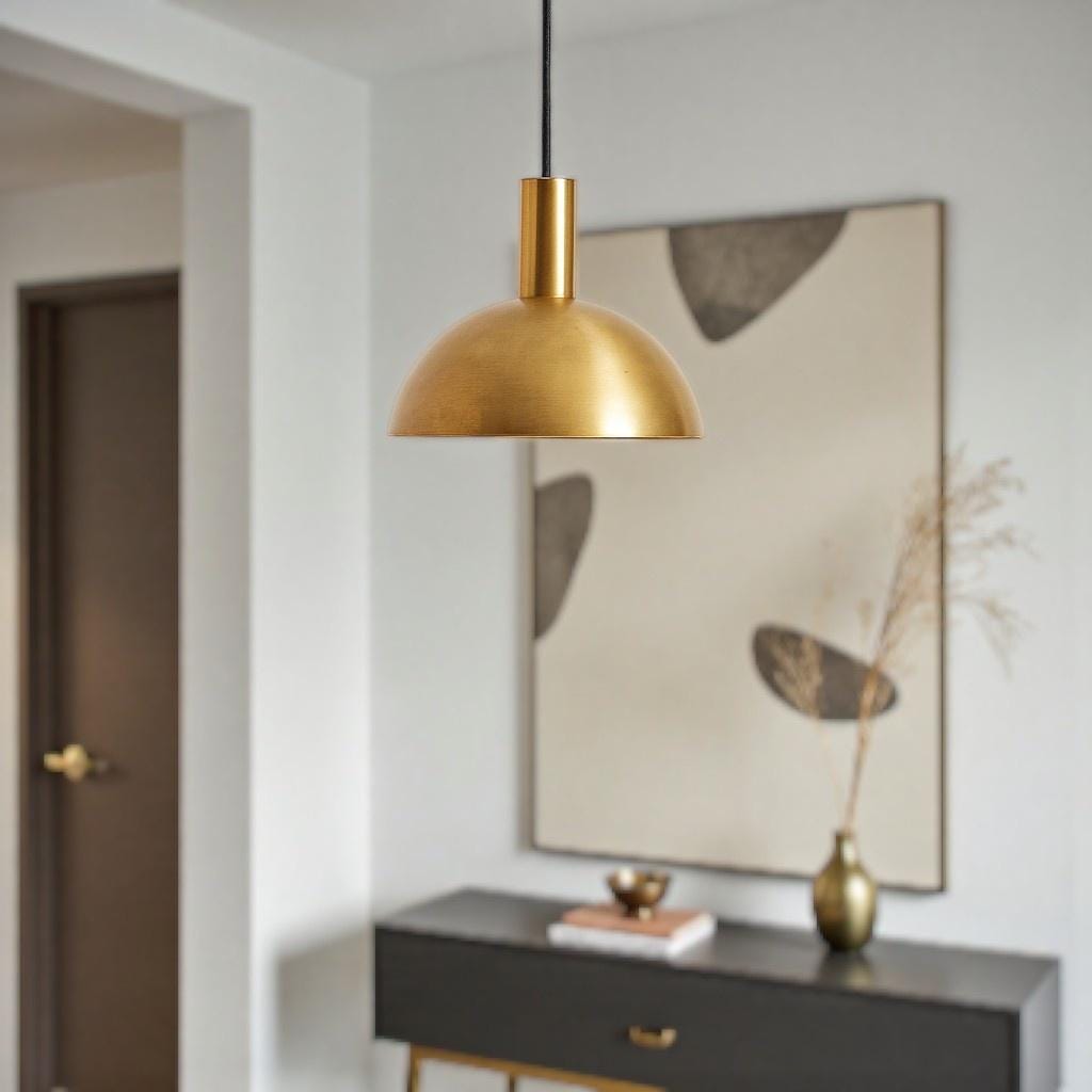 Handmade Brass Cone Pendant Light – Modern Moroccan Gold Ceiling Lamp - Image 2