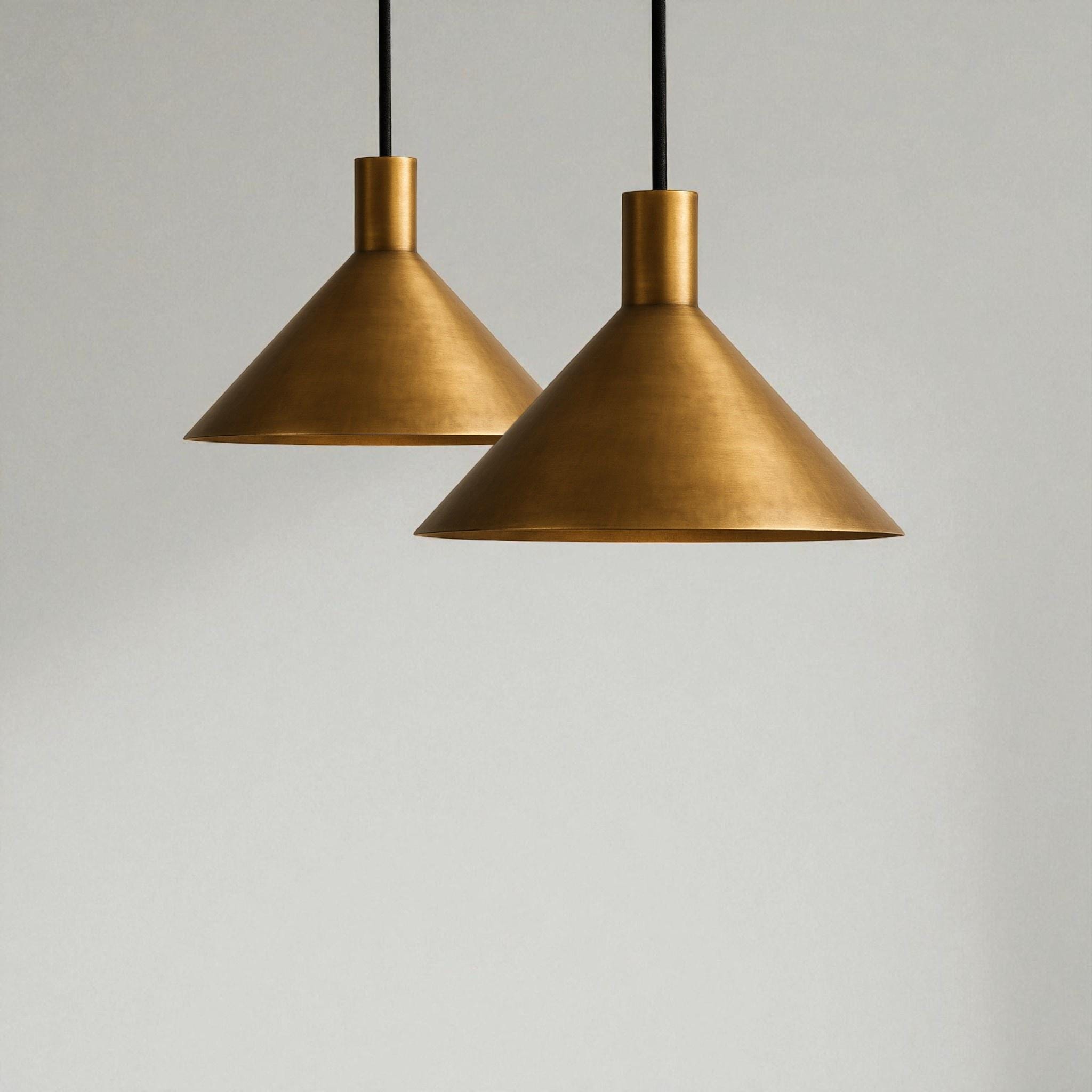 Brass Ceiling Light, Modern Cone Pendant Light, Kitchen Island Lighting, Minimalist lamp Fixture - Image 4