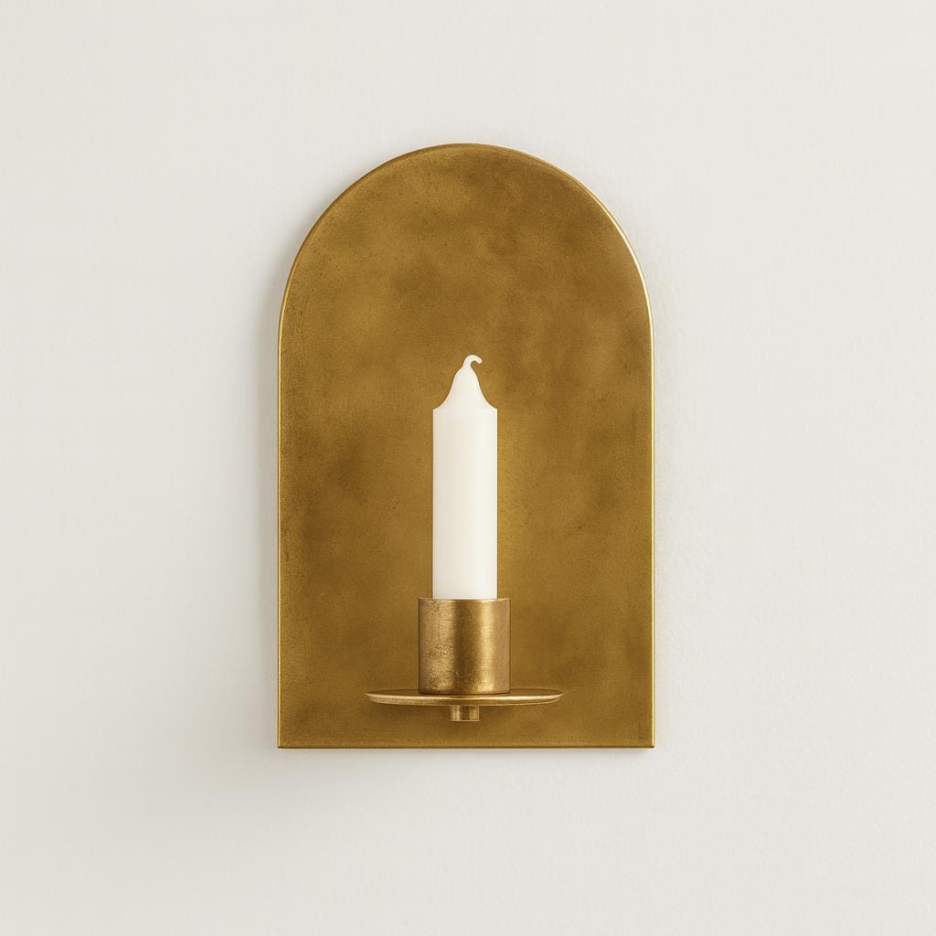 Brass Wall Candle Sconce Set of 2 – Handmade Arched Brass Candle Holders - Image 3