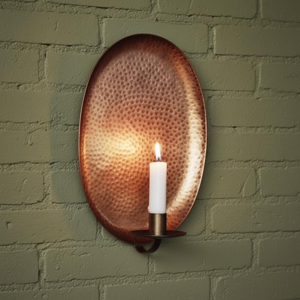 Vintage Brass Sconce – Set of 2 Handmade Wall Candle Holders - Image 6