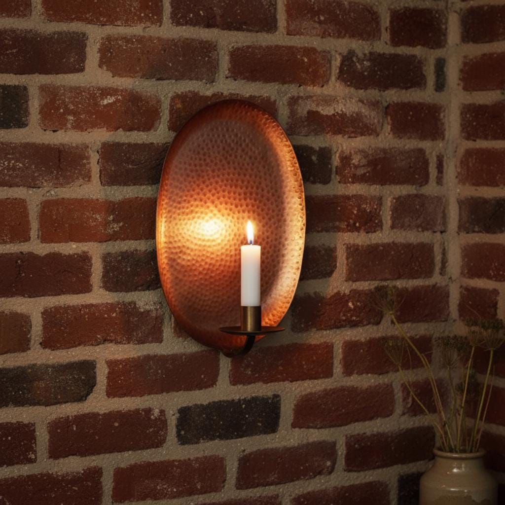 Vintage Brass Sconce – Set of 2 Handmade Wall Candle Holders - Image 8
