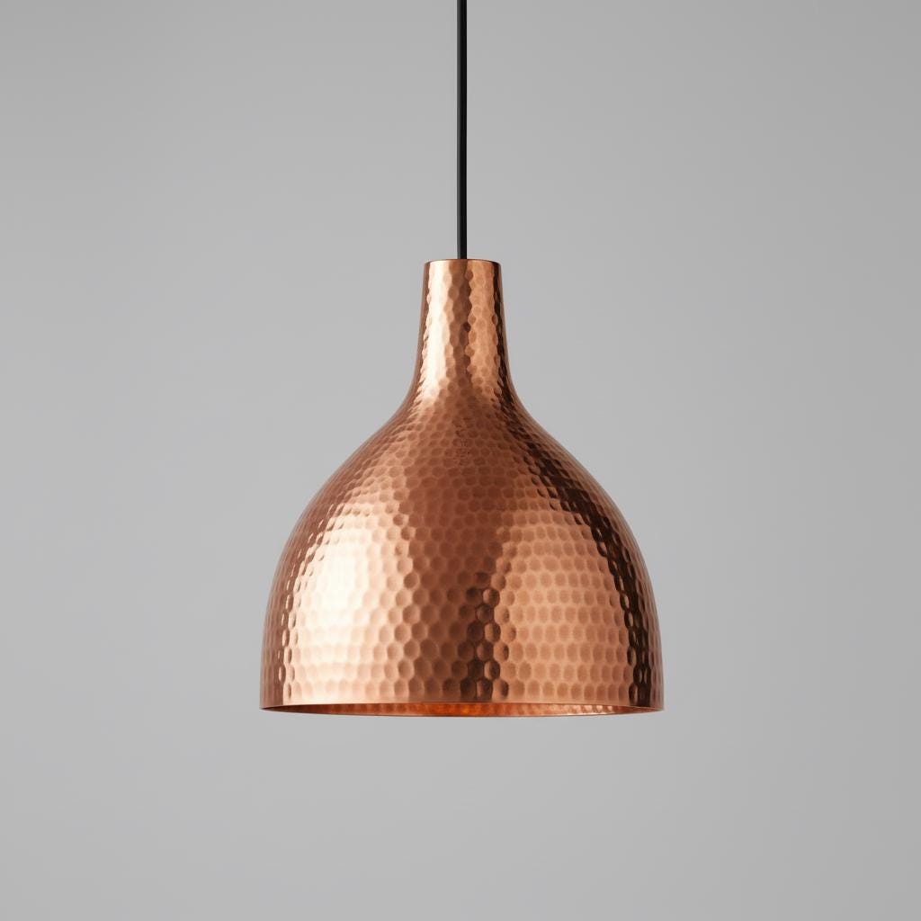 Handcrafted Brass Bell Pendant Light | Handmade Ceiling Lamp - Image 2