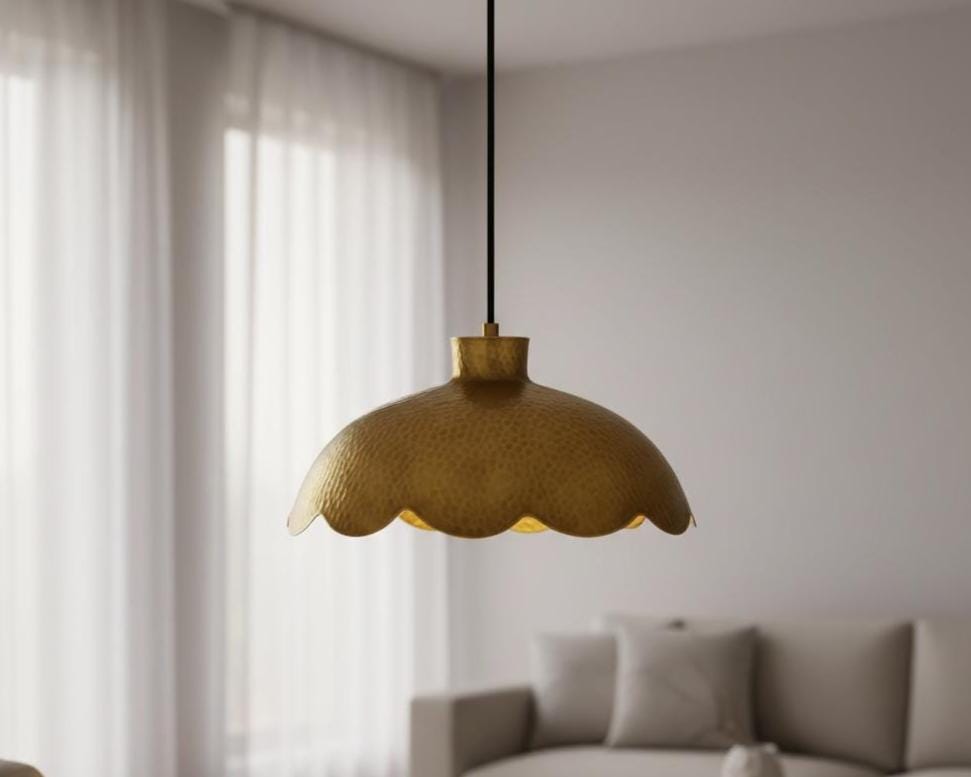 Hammered Brass Pendant Light | Handmade Moroccan Ceiling Light - Image 7
