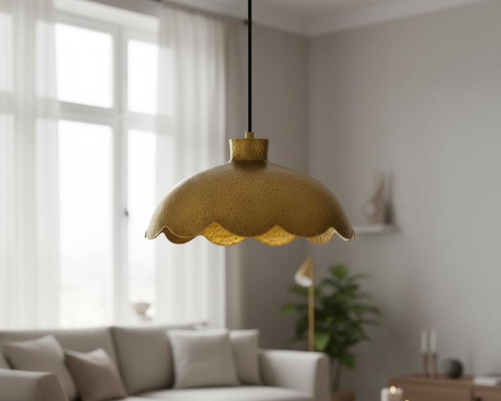Hammered Brass Pendant Light | Handmade Moroccan Ceiling Light - Image 9