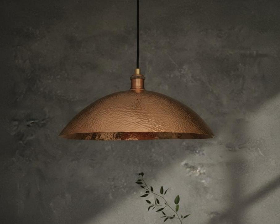 Copper Pendant Light | Handmade Hammered Copper Ceiling Lamp - Image 6