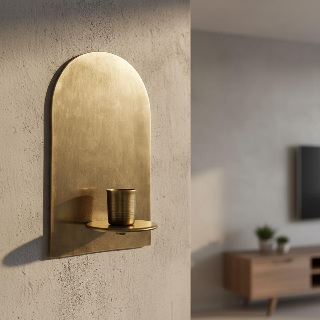 Set of Two Brass Wall Sconces - Image 5