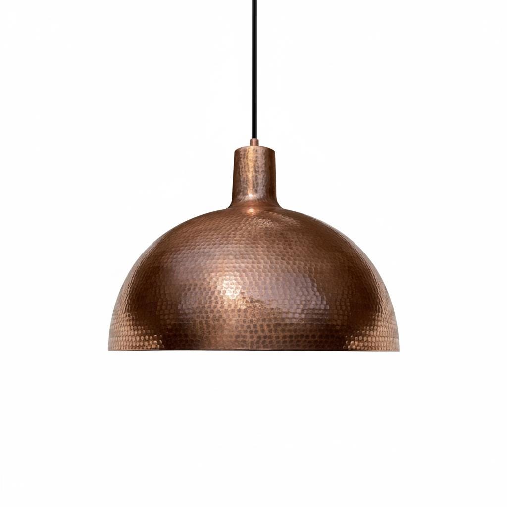 Copper Pendant Light – Handmade Hammered Copper Dome Ceiling Light - Image 5
