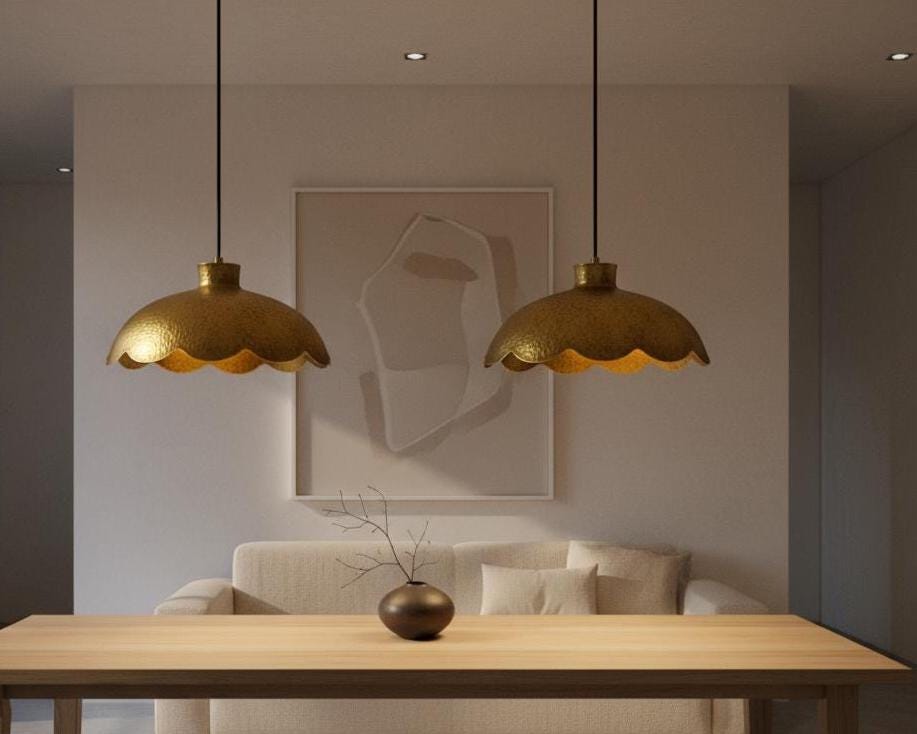Hammered Brass Pendant Light | Handmade Moroccan Ceiling Light - Image 6