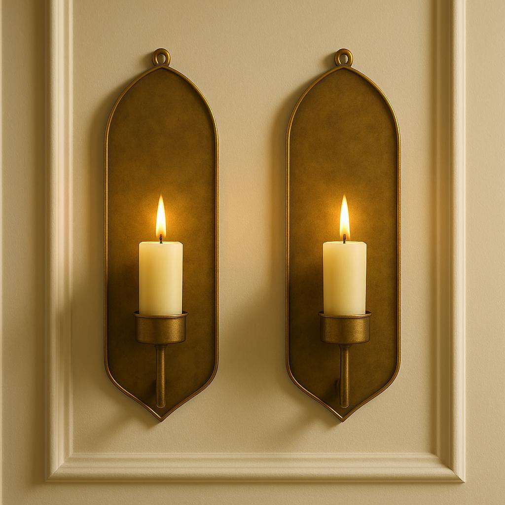 Antique Brass Wall Sconce | Elegant Set of Two - Image 2