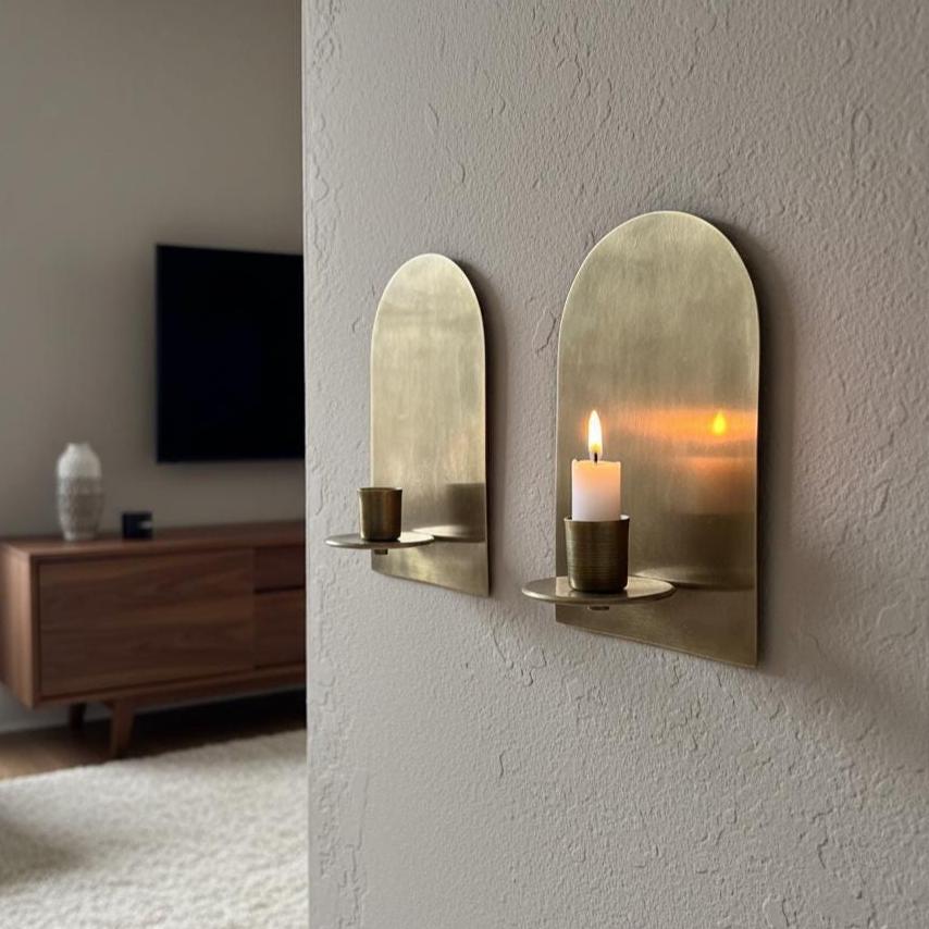Set of Two Brass Wall Sconces - Image 7