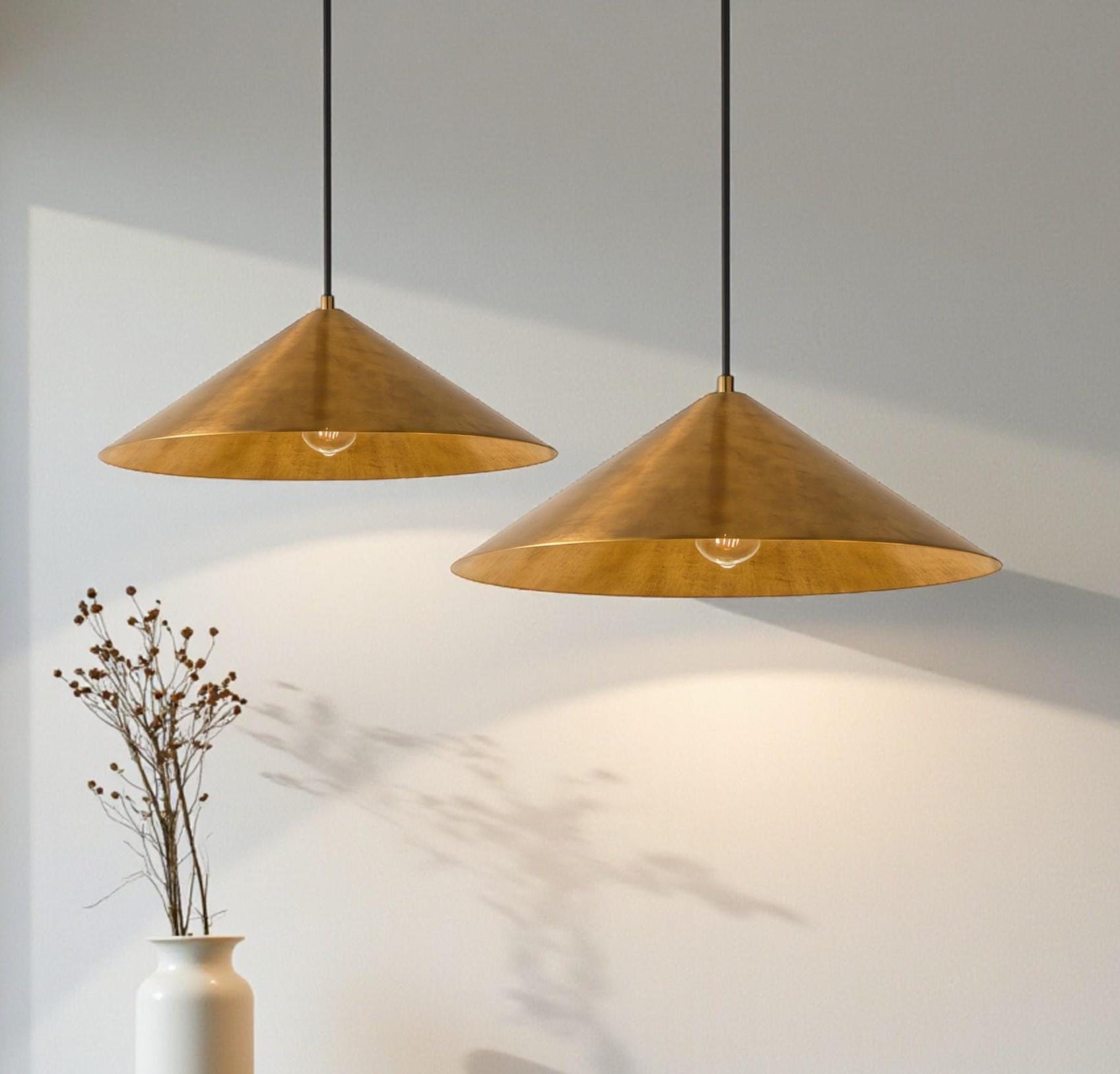 Modern brass lighting | Handmade Moroccan hanging lamp | Modern kitchen island light