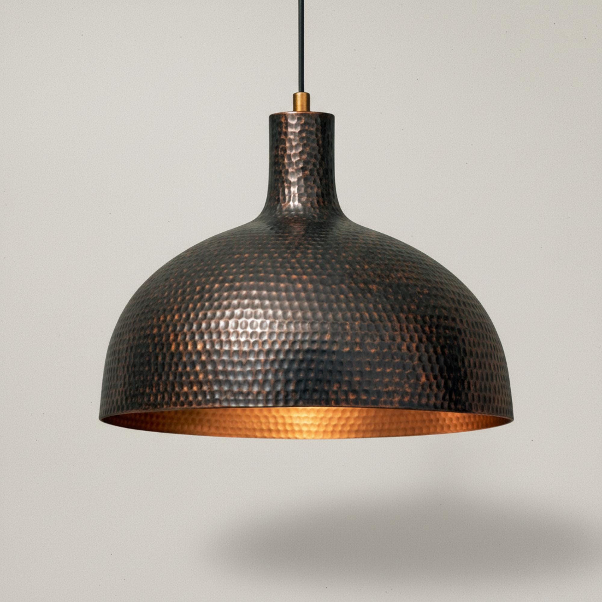 Dome Light Fixture, Hammered Brass Pendant for Kitchen Island, Antique Moroccan Lamp