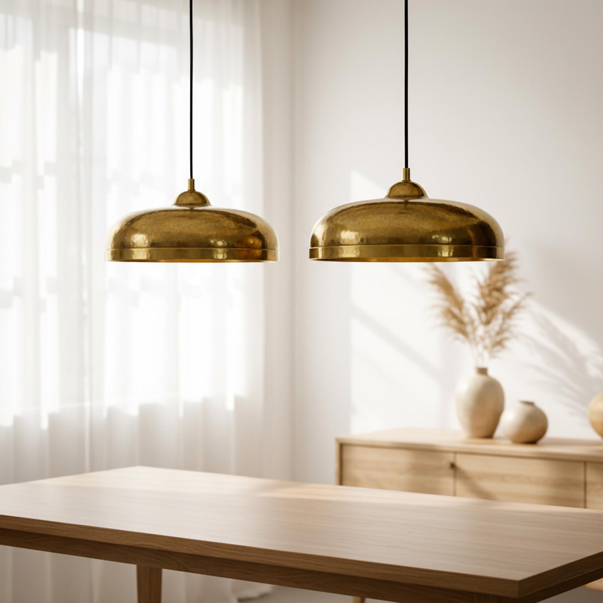 Brass Dome Pendant Light, Modern Gold Hanging Lamp for Kitchen and Dining Room - Image 5