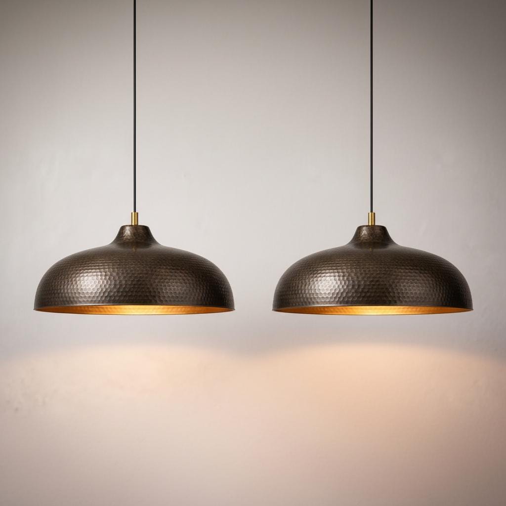 Moroccan Bronze Dome Pendant Light – Handmade Kitchen Island Lighting – Artisan Ceiling Lamp – Duty Free - Image 3