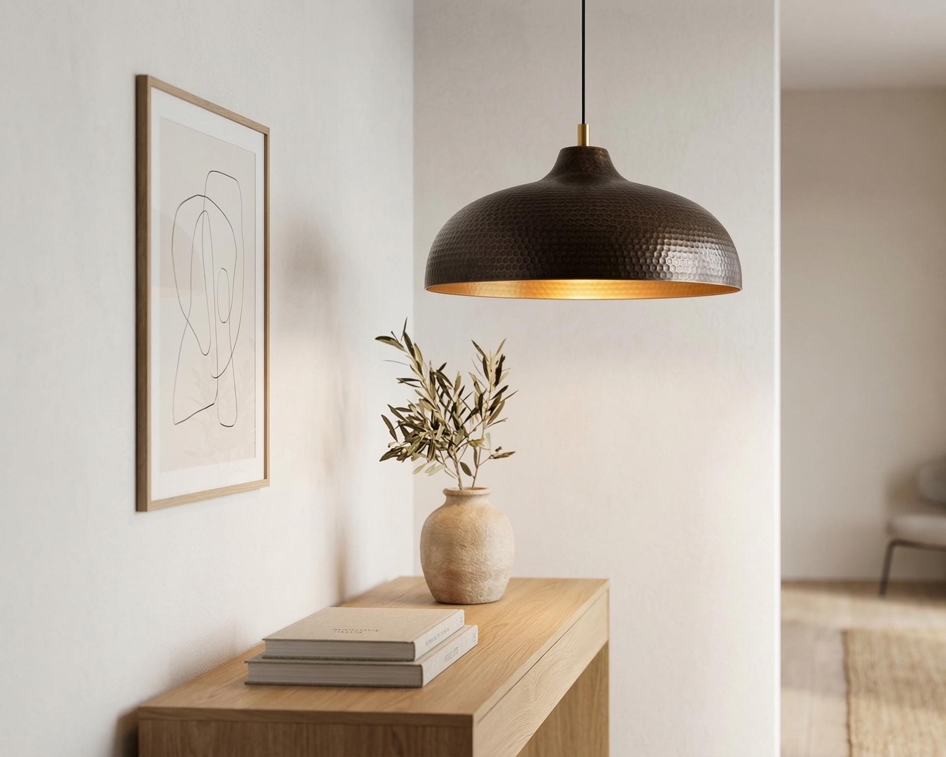 Moroccan Bronze Dome Pendant Light – Handmade Kitchen Island Lighting – Artisan Ceiling Lamp – Duty Free - Image 2
