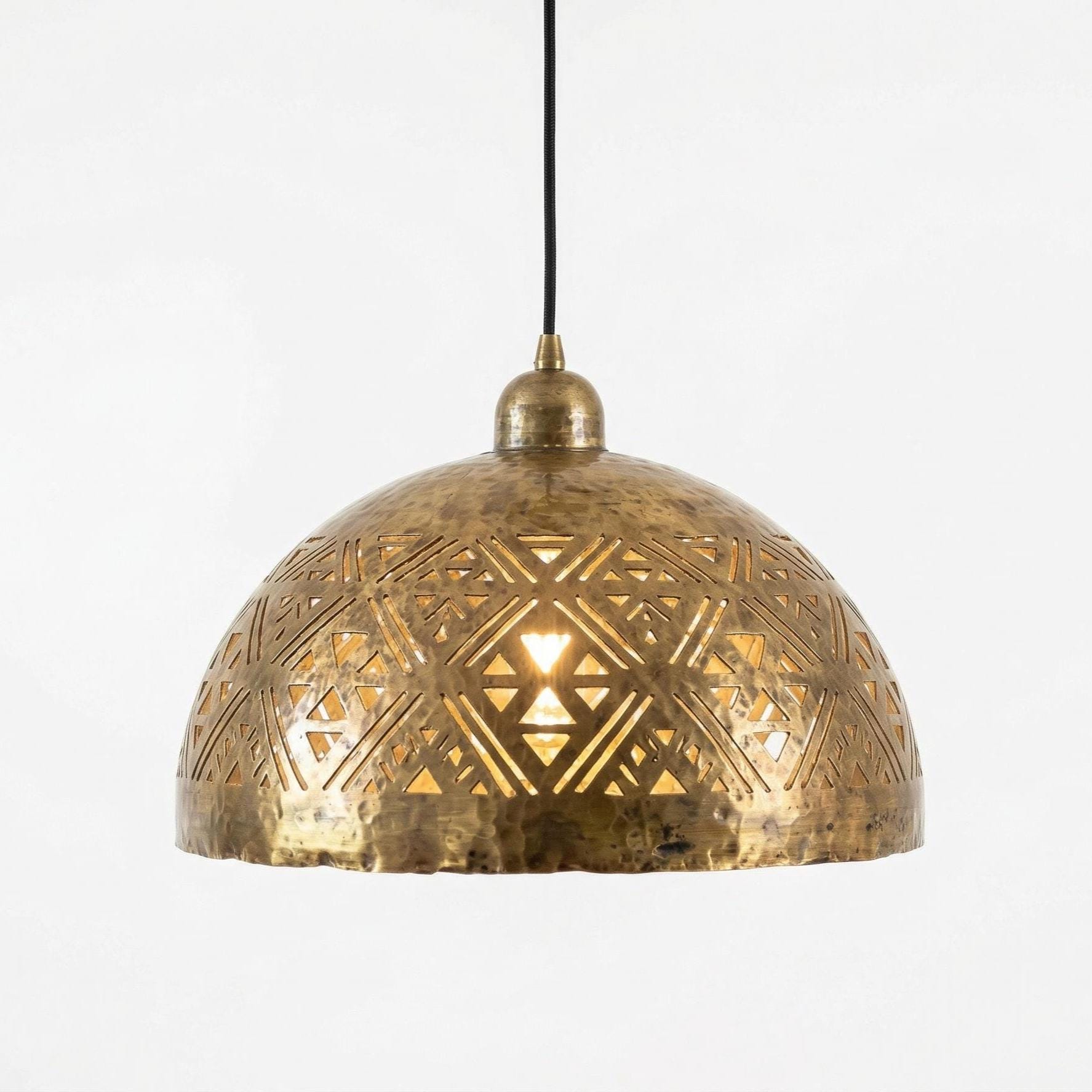 Brass Dome Pendant Light Moroccan | Geometric Ceiling Lamp Kitchen Dining