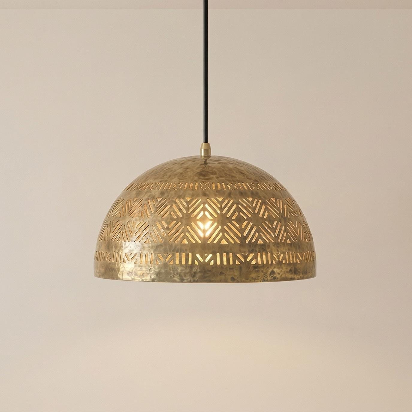 Brass Dome Pendant Light Moroccan | Minimalist Ceiling Lamp Kitchen Dining