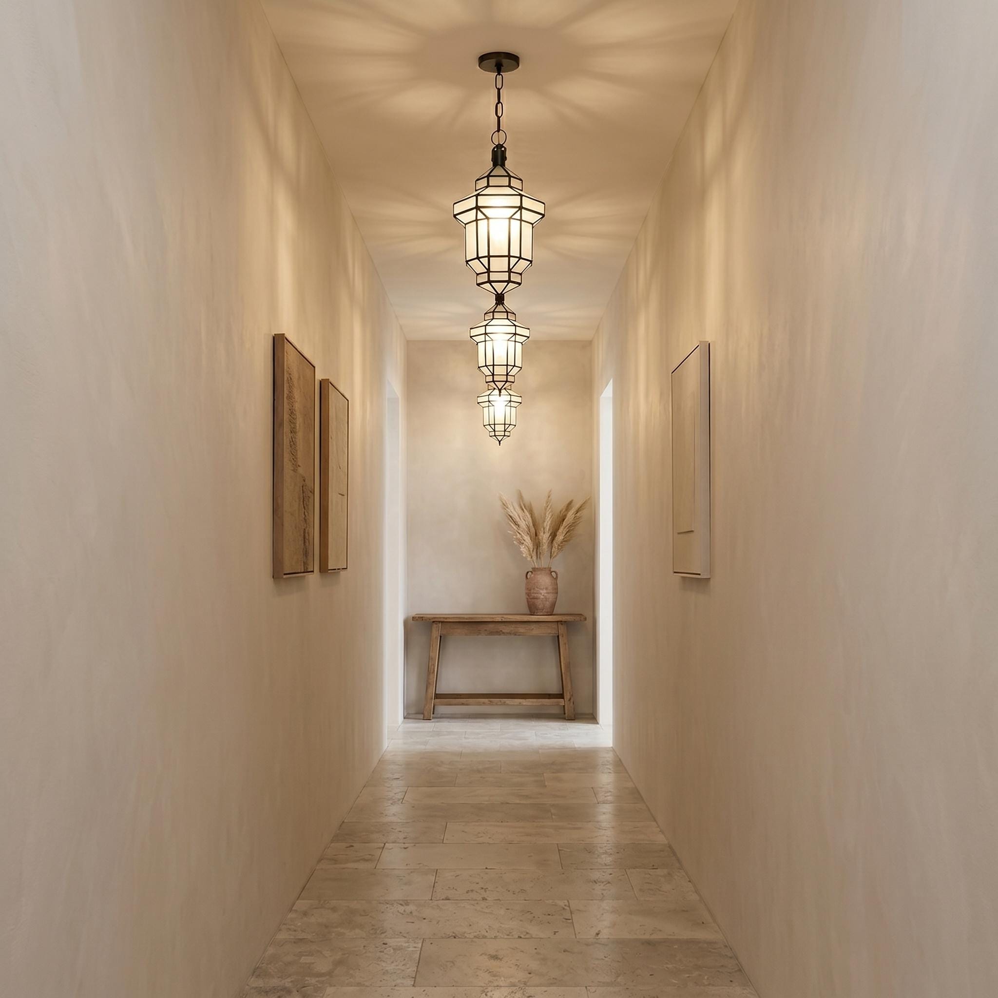 Milk Glass Pendant Light – Handmade Moroccan Lantern Pendant - Image 5
