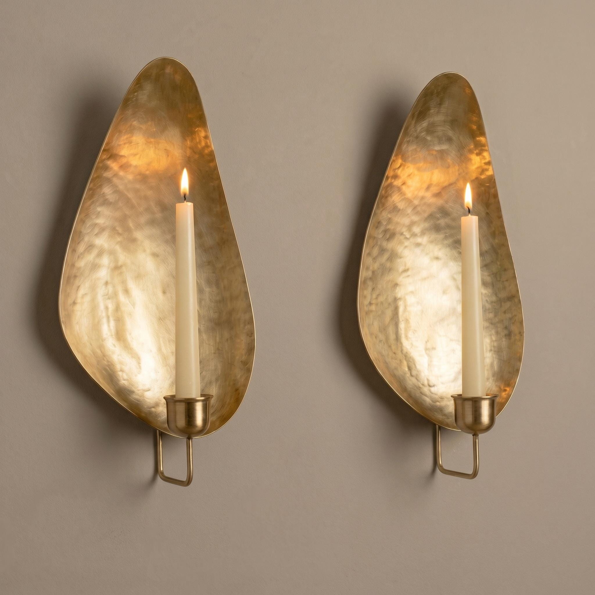 Brass Wall Candle Sconce Set of 2 – Handmade Modern Candle Holders - Image 7