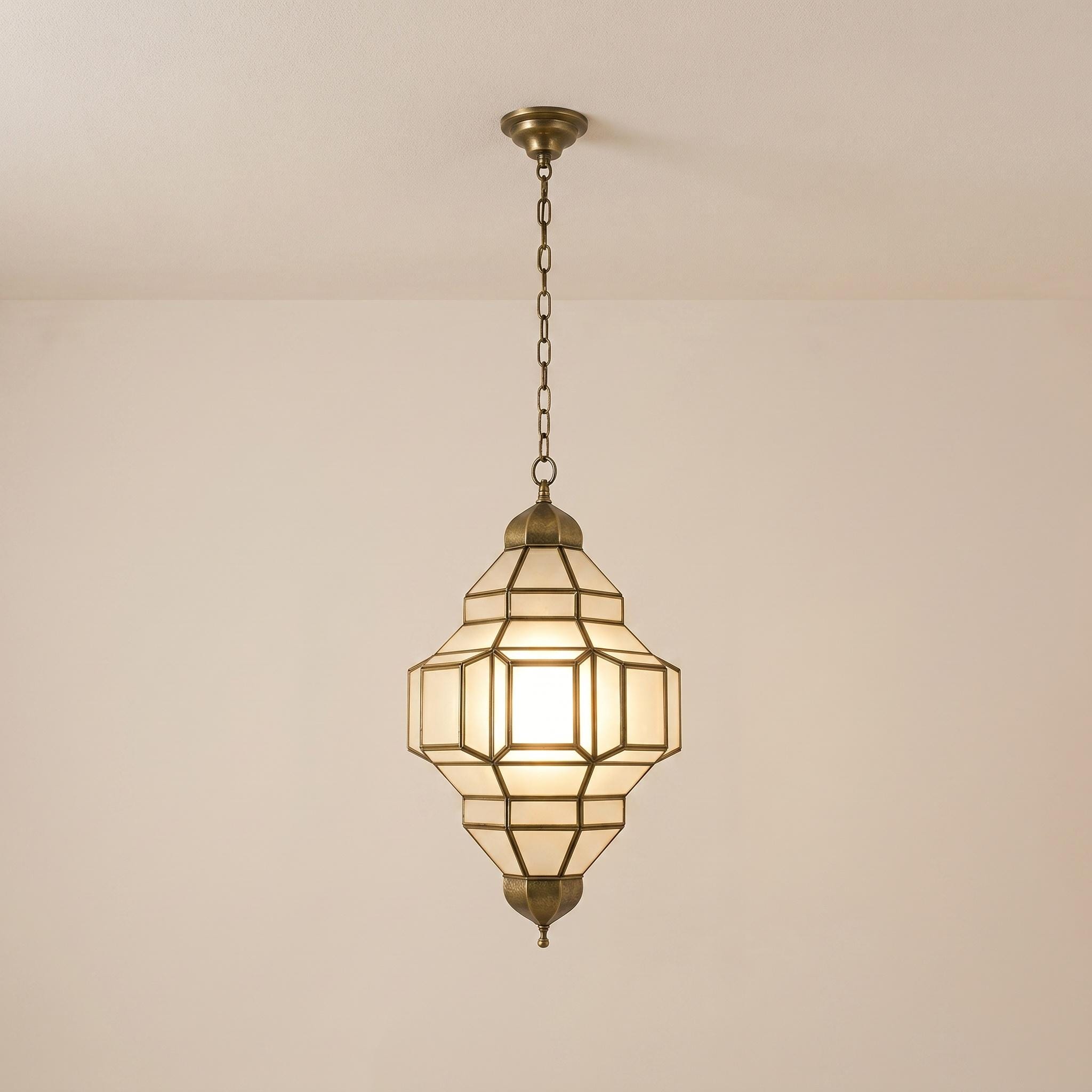 Glass Pendant Light, Brass Modern Hanging Ceiling Lamp