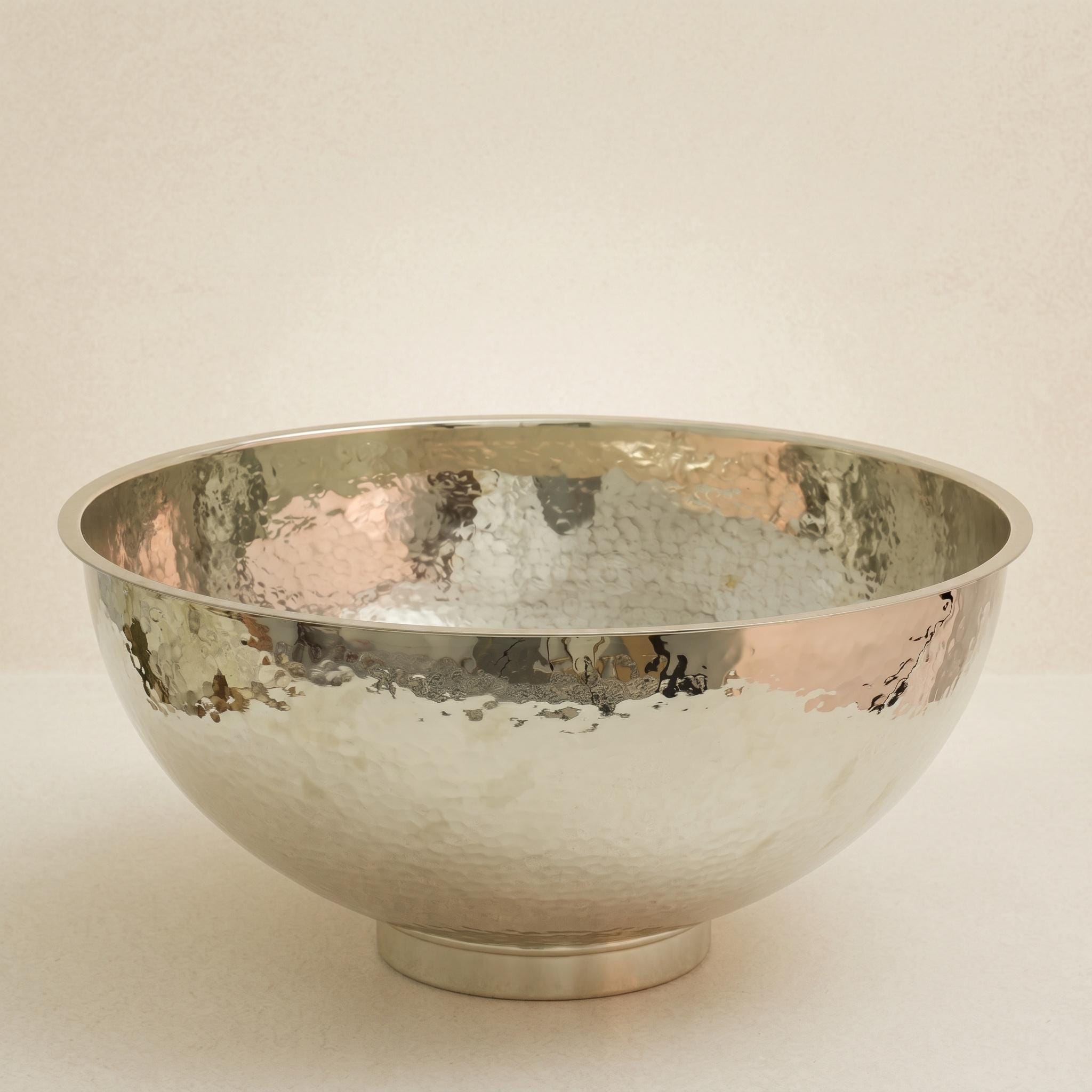 German Silver Vessel Sink Handmade Hammered Vanity Basin for Luxury Bathrooms - Image 4