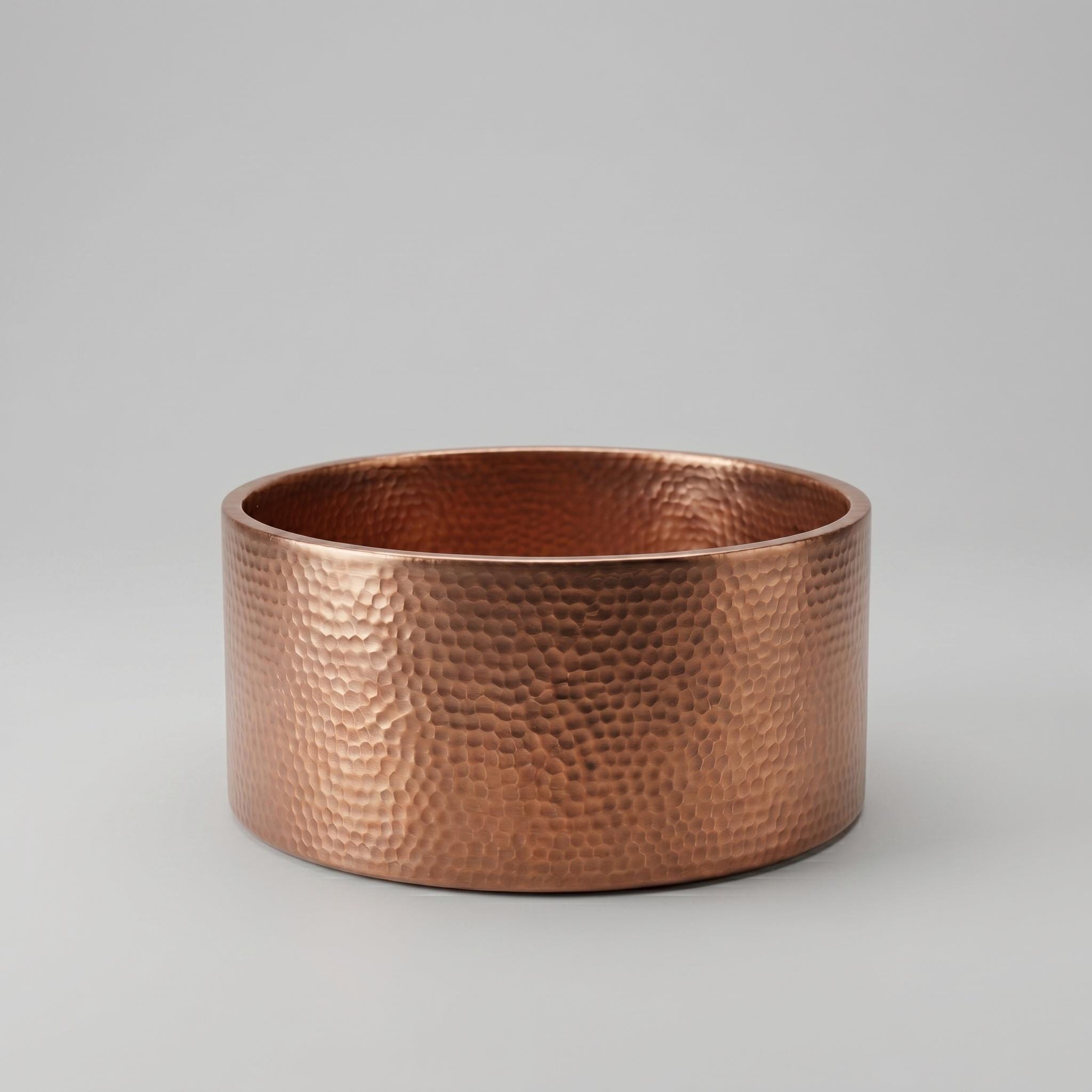 Hammered Copper Vessel Sink Modern Round Vanity Basin for Luxury Bathrooms - Image 8