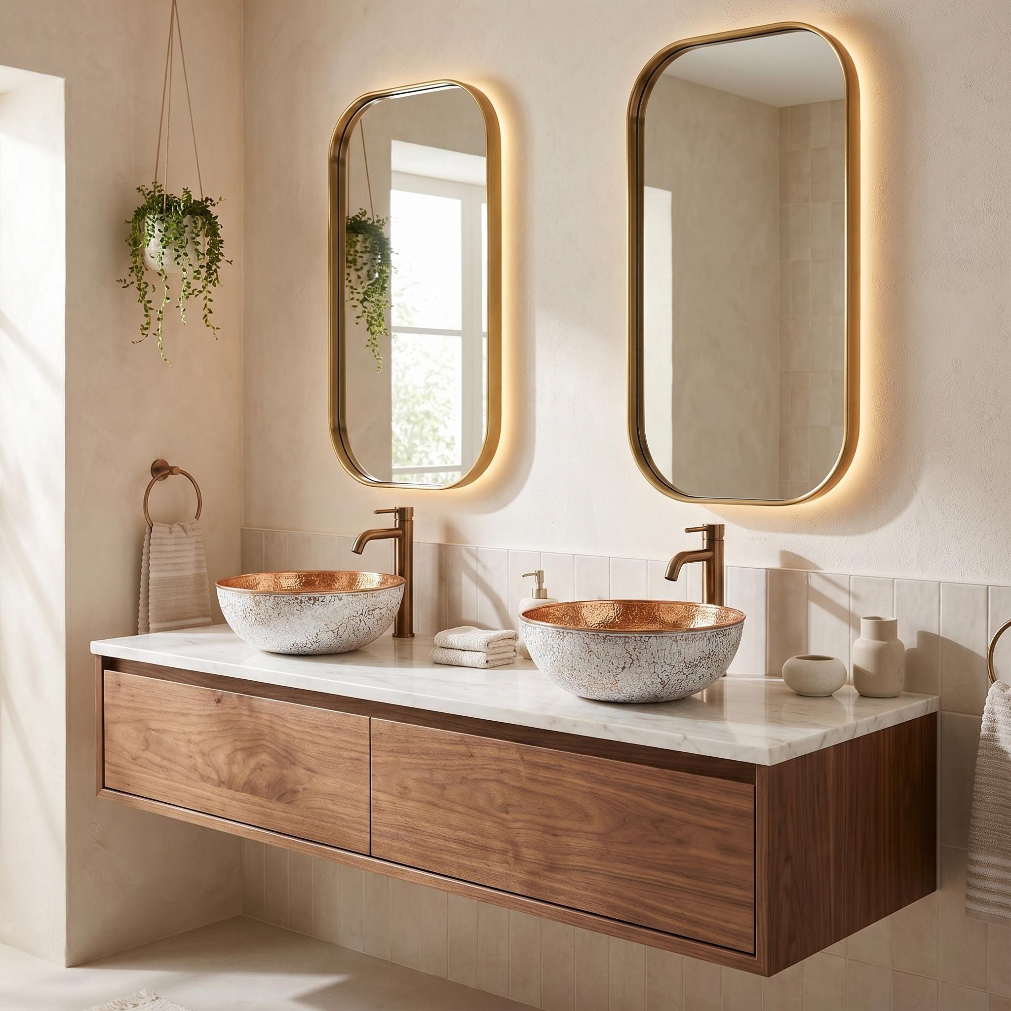 Copper Vessel Sink Hammered Vanity Basin for Luxury Rustic Modern Bathrooms - Image 2